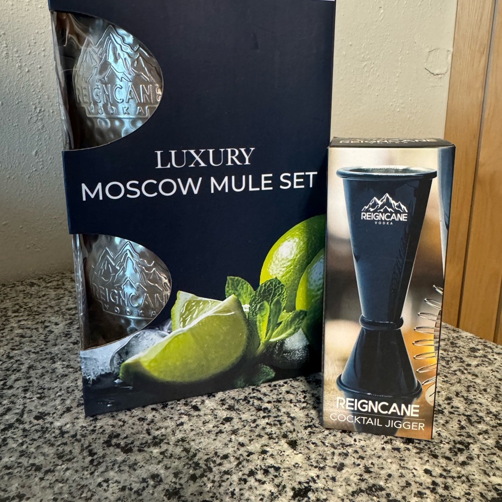 Reigncane Luxury Moscow Mule Set with Cocktail Jigger